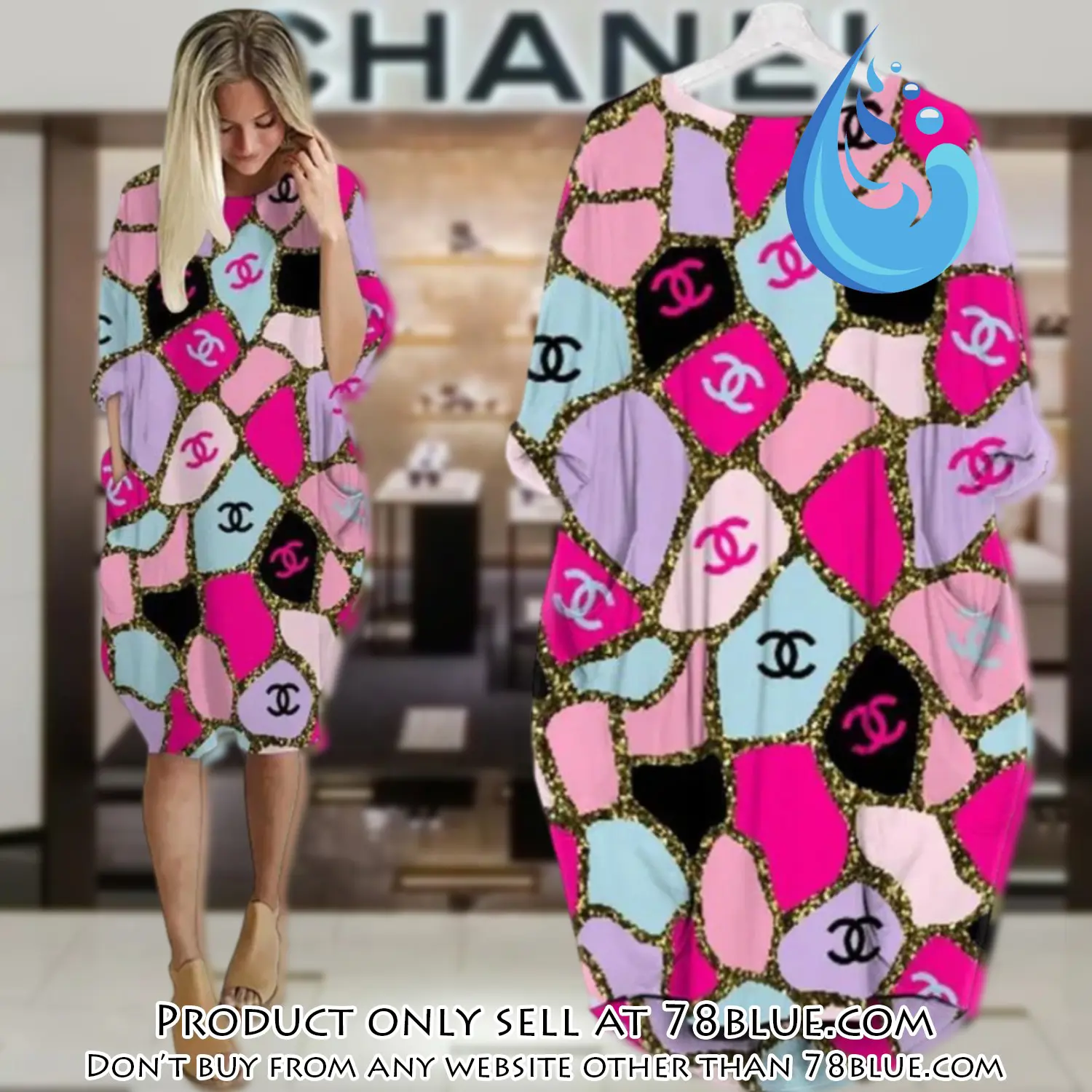 Chanel batwing pocket dress luxury brand for women pd074 78b1011397